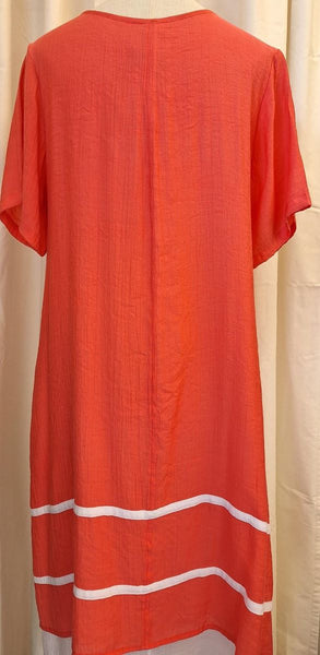Stripe Dress Coral