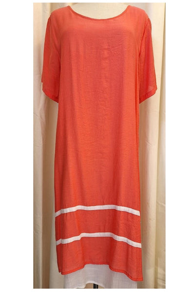 Stripe Dress Coral