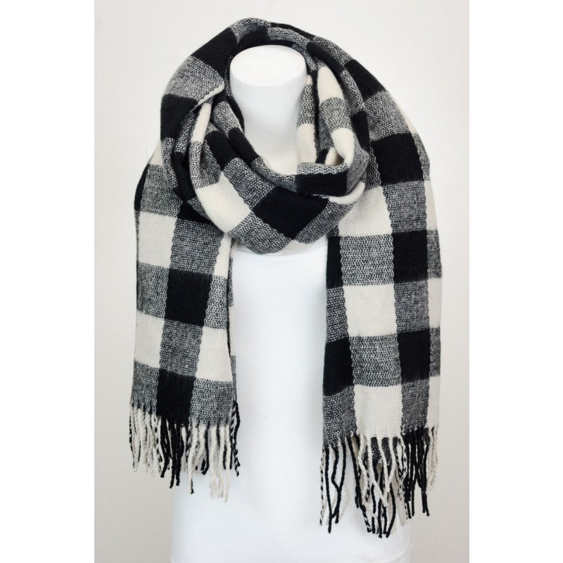 Black and best sale white checkered scarf