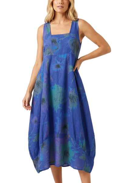 Italian Linen Dress - Dandelion Royal