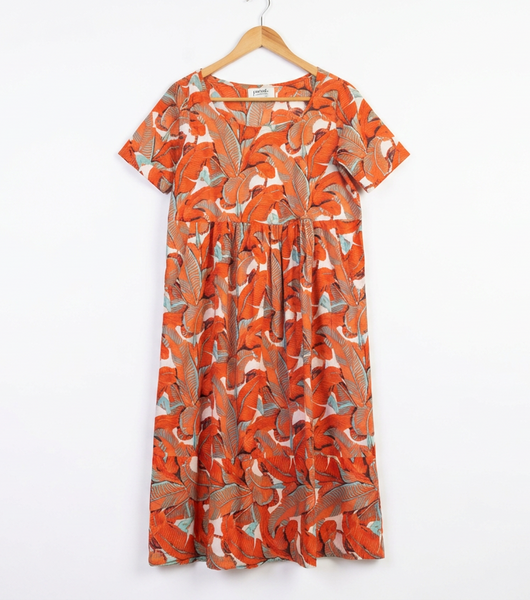 Olive Cotton Dress - Persimmon