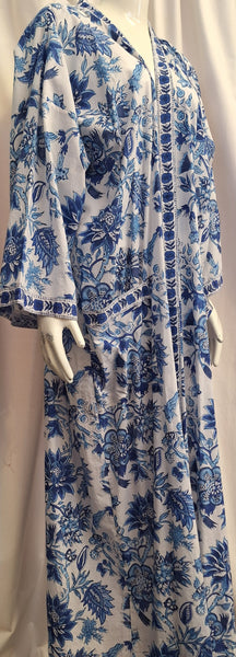 Anokhi Robe – Blue and White Flowers