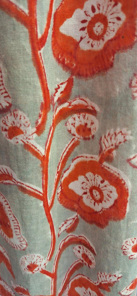 Orange and Grey Floral