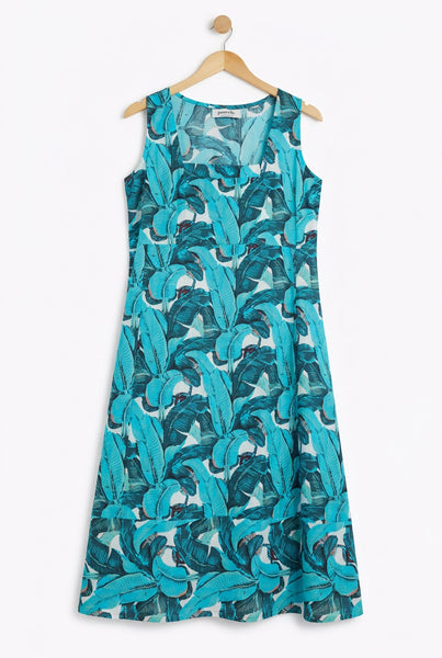 Tropicana Dress -Aqua Blu