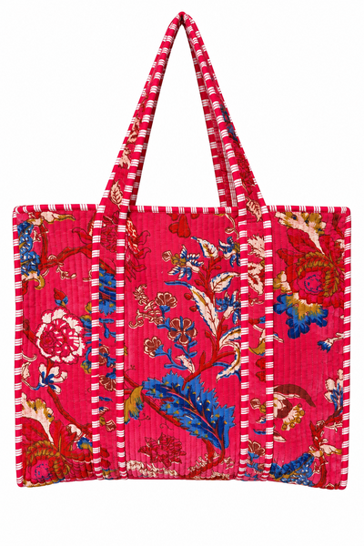 Cotton Velvet Tote Bag - Pink