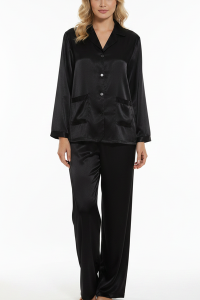 Satin Pyjamas - Black
