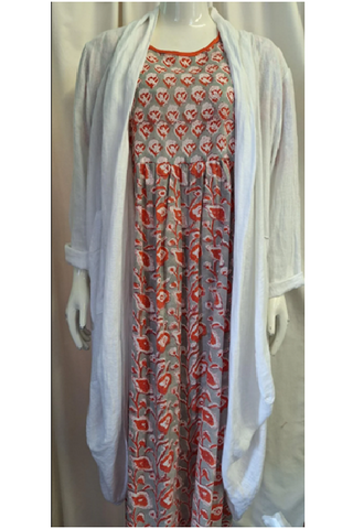 Orange and Grey Floral