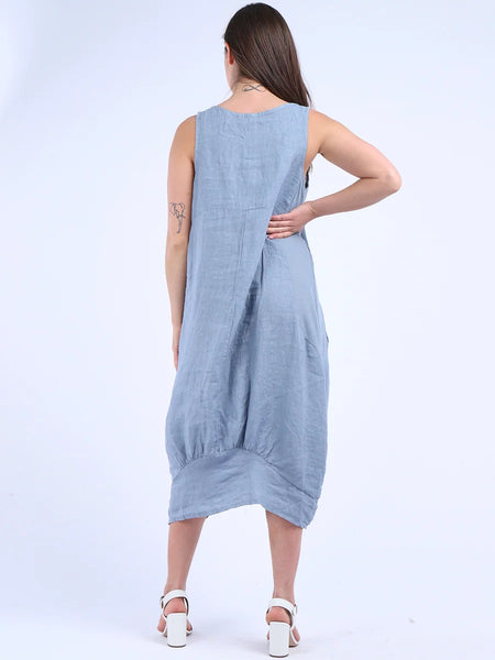 Round Neck, Ribbed Sides - Lt Denim