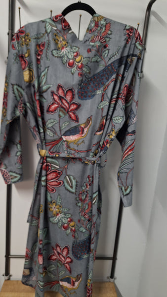 Cotton Robe - Bird and Berry