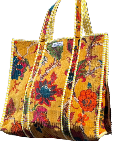 Cotton Velvet Tote Bag Golden Tree of Life