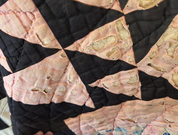 Antique Quilt Flower Basket