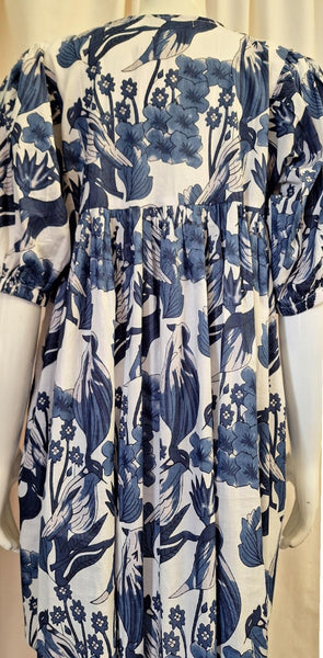 Bird Top, Navy and White