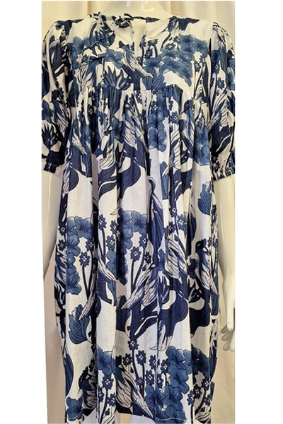 Bird Top, Navy and White