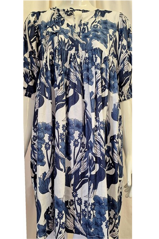 Bird Top, Navy and White