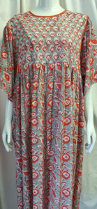 Orange and Grey Floral