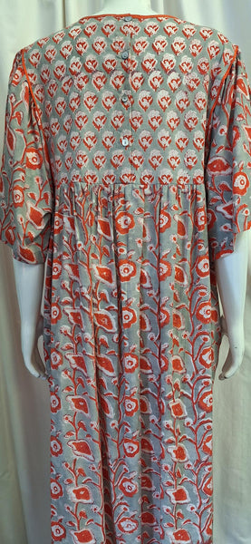 Orange and Grey Floral