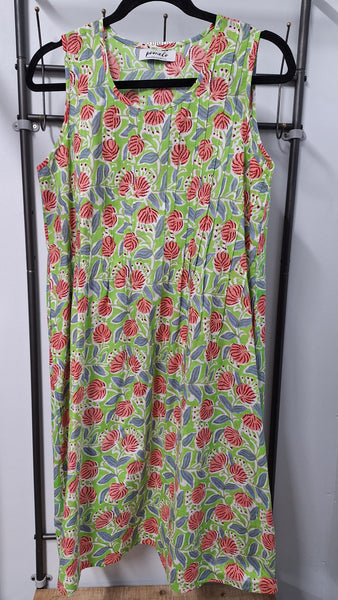Cotton Nightdress - Green Pōhutukawa