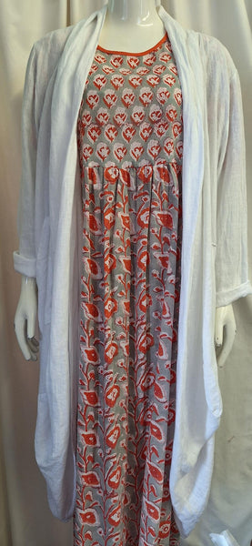 Orange and Grey Floral