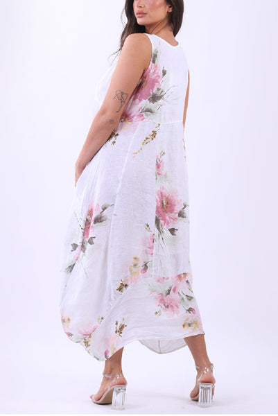 Italian Linen Sundress - White