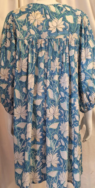 Blue and White Floral Dress or Top