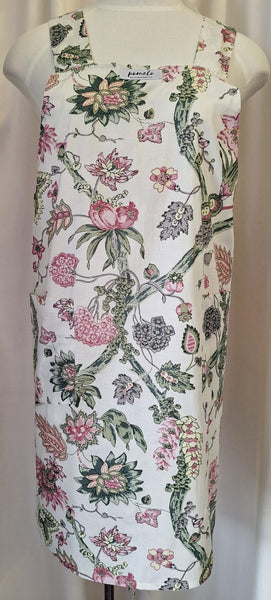 Smock Apron White Floral