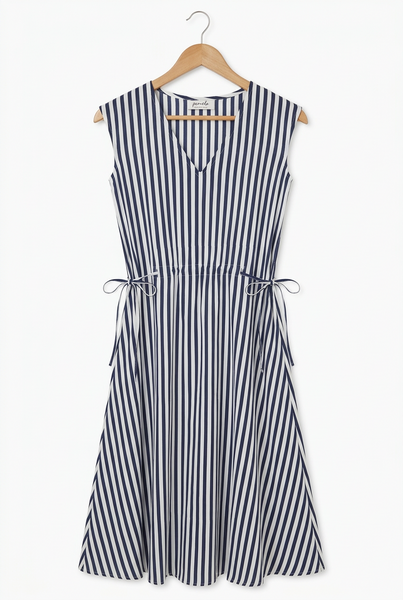 Stripe Dress - Navy and White