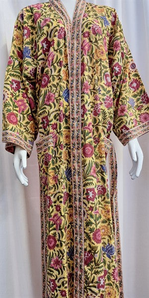 Anokhi Robe – Yellow with Garden Flowers
