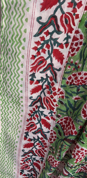 Anokhi Style Tie Kaftan - Green and Red