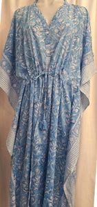 Anokhi Style Kaftan - Pale Blue