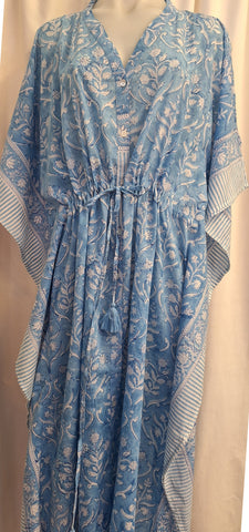 Anokhi Style Kaftan - Pale Blue