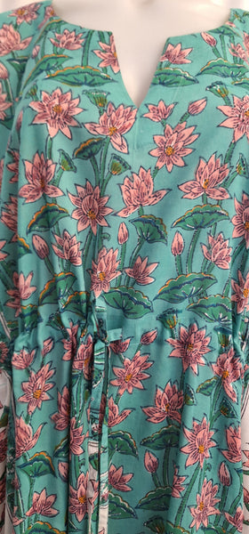Anokhi Tie Kaftan - Pink Lotus