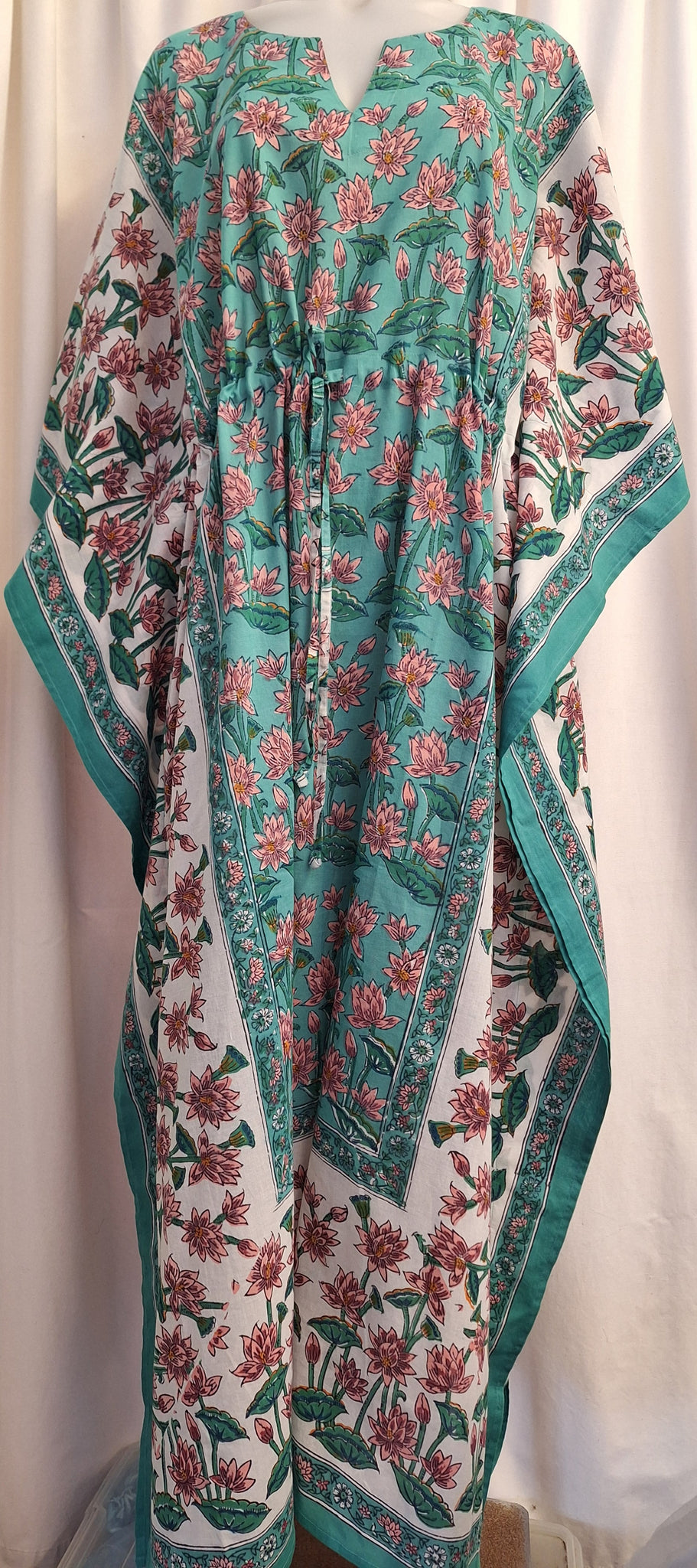 Anokhi Tie Kaftan - Pink Lotus