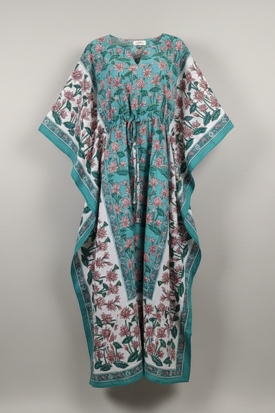 Anokhi Tie Kaftan - Pink Lotus