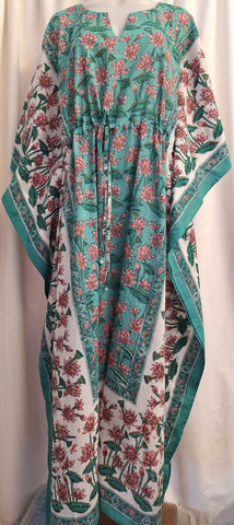 Anokhi Tie Kaftan - Pink Lotus