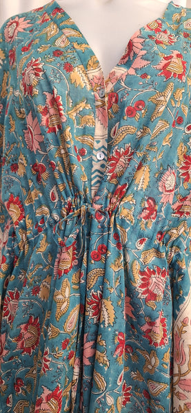 Anokhi Style Tie Kaftan - Teal
