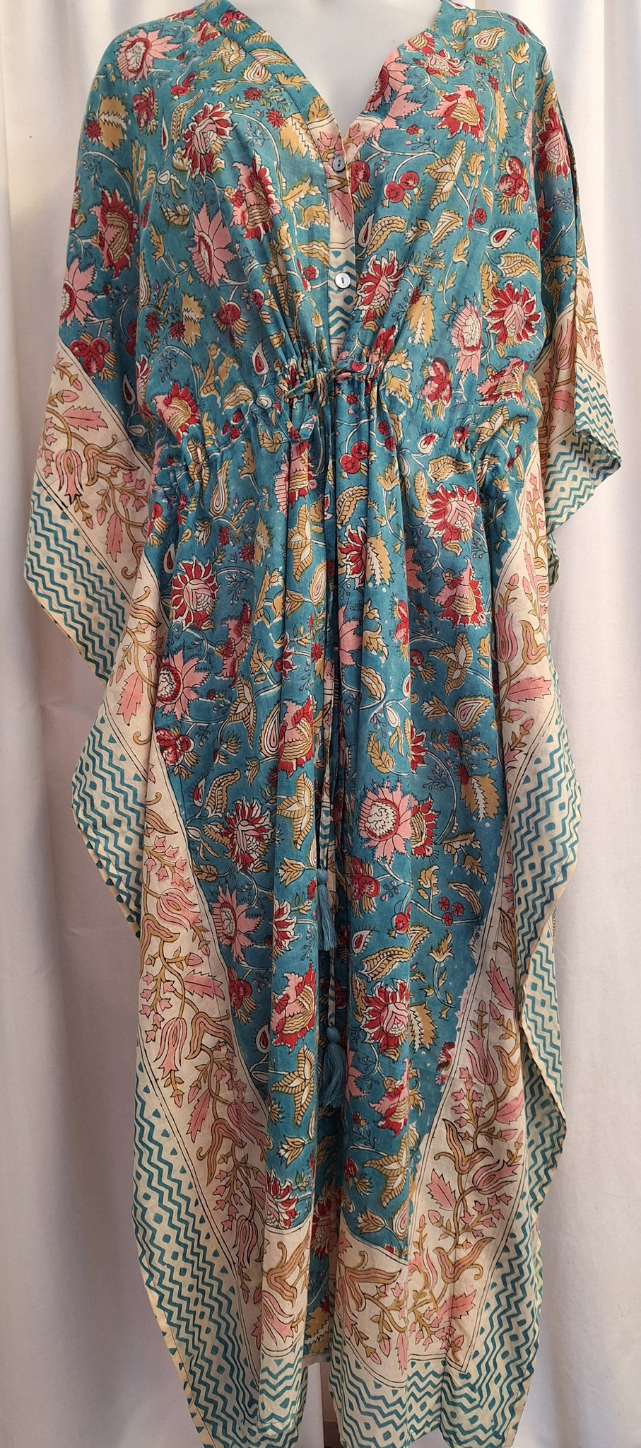 Anokhi Style Tie Kaftan - Teal