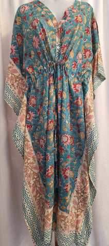 Anokhi Style Tie Kaftan - Teal
