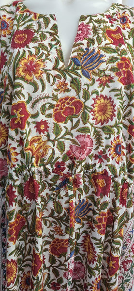 Anokhi  Kaftan - Yellow, red, blue and pink