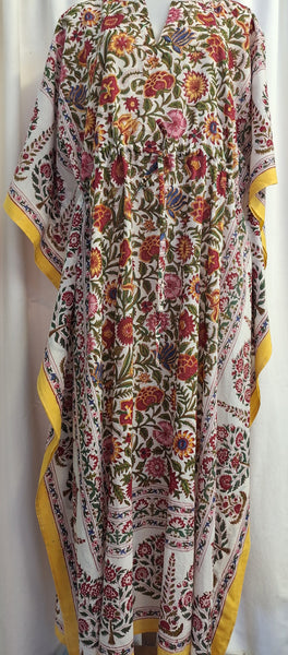 Anokhi  Kaftan - Yellow, red, blue and pink
