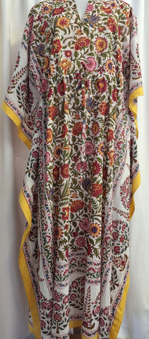 Anokhi  Kaftan - Yellow, red, blue and pink