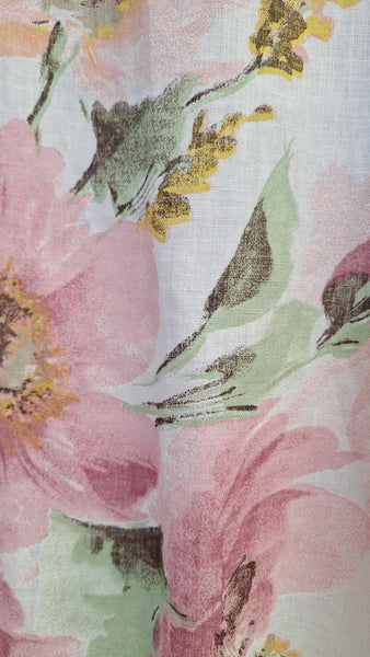 Italian Linen Floral Sundress - White