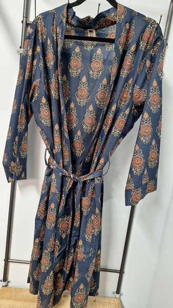 Cotton Robe - Navy Symbol