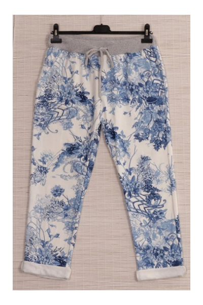 Italian Stretch Pants -  Wedgewood Blue