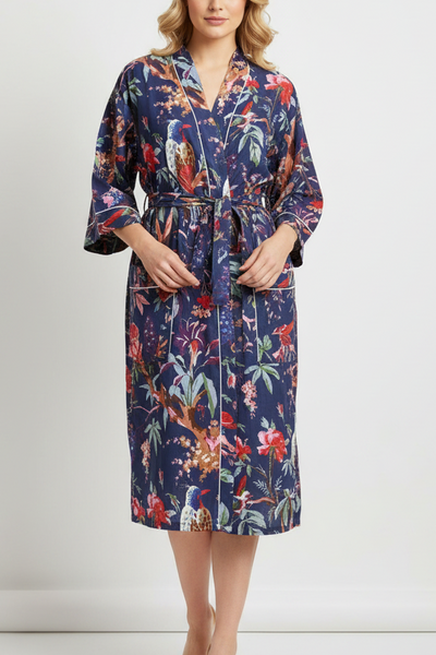 Bird of Paradise Robe Navy