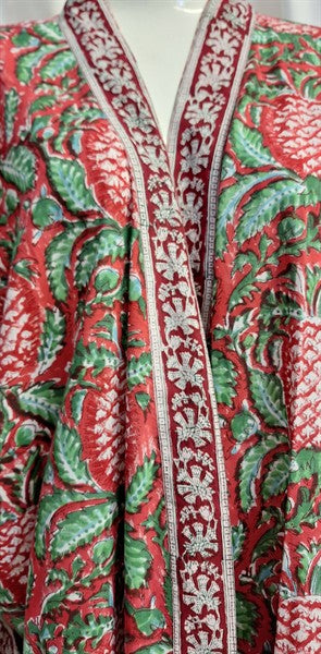 Anokhi Style Robe – Red and Green