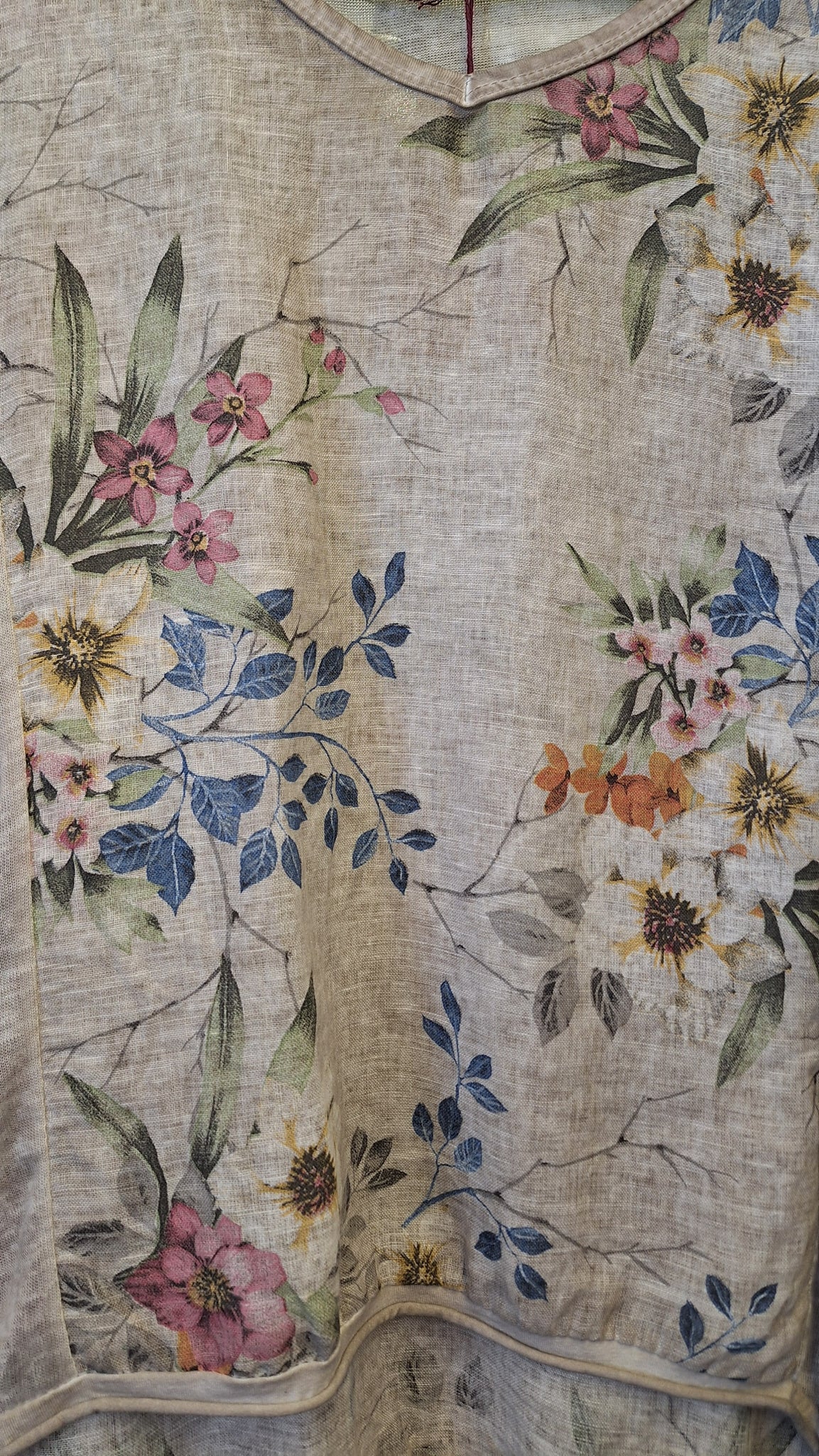 Linen Bouquet Top - Mocha