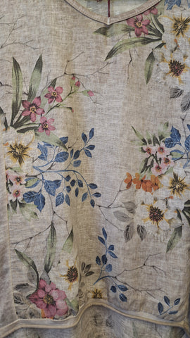 Linen Bouquet Top - Mocha