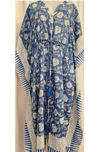 Anokhi Style Tie Kaftan -Dark Blue