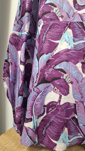 Banana Palm Curve Hem Dress - Wisteria