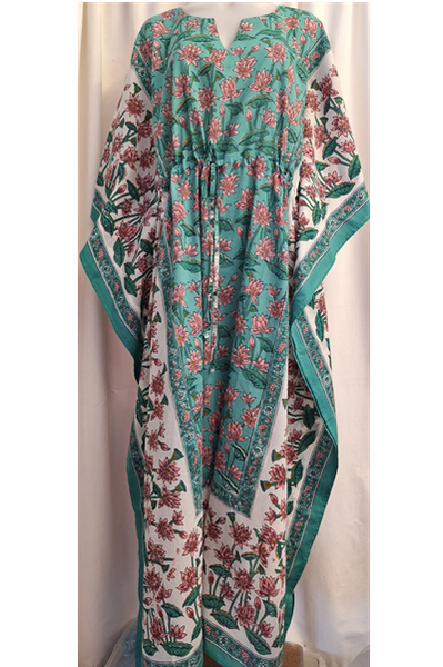 Anokhi Tie Kaftan - Pink Lotus